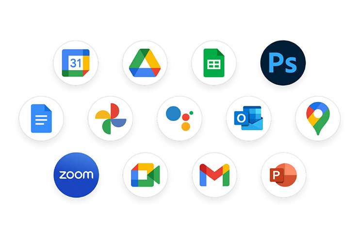 Image with multiple Google apps logos.